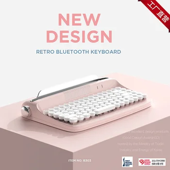 Новая беспроводная клавиатура Actto Bluetooth B303, офисная пишущая машинка, планшетный компьютер, модный круглый колпачок для клавиш