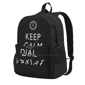 Сохраняйте спокойствие и набирайте Earth Школьная сумка Рюкзак большой емкости для ноутбука 15 дюймов Stargate Sg1